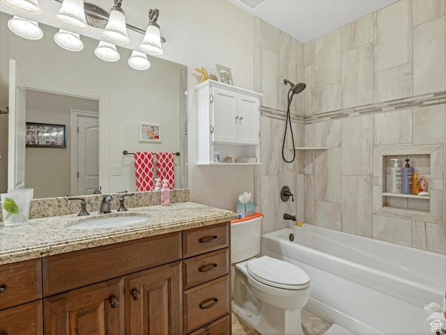 14738 S Currant Creek Cir W, Bluffdale, UT 84065 - full bath featuring tub / shower combination, toilet, and vanity
