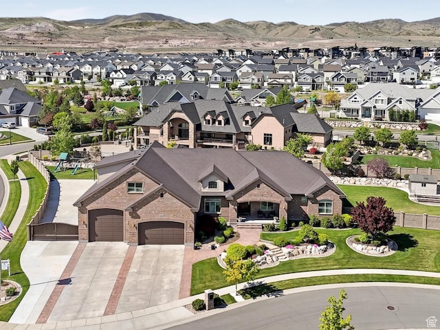 14738 S Currant Creek Cir W, Bluffdale, UT 84065 - aerial view of residential area with a mountainous background