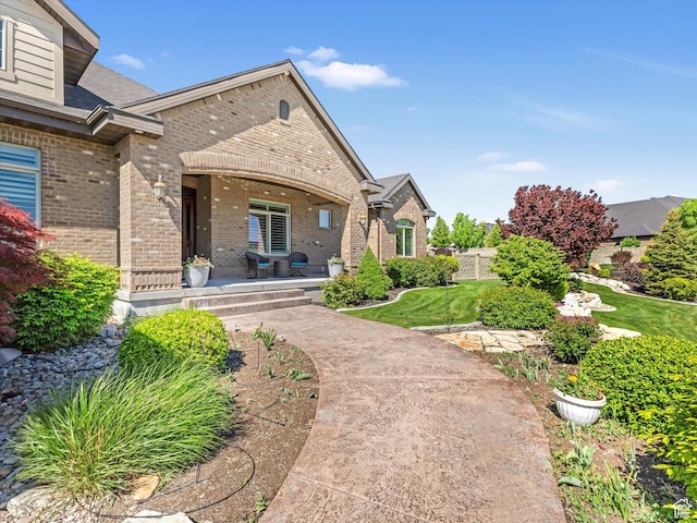 14738 S Currant Creek Cir W, Bluffdale, UT 84065 - view of yard with covered porch