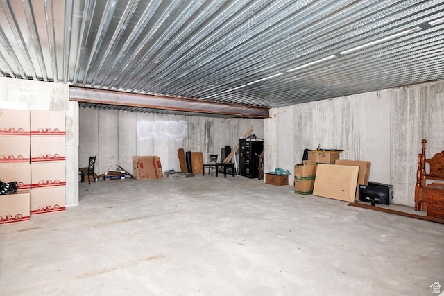 view of finished basement
