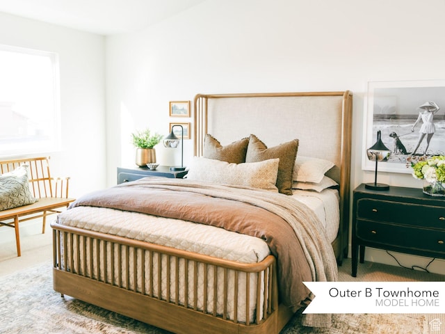 bedroom featuring carpet