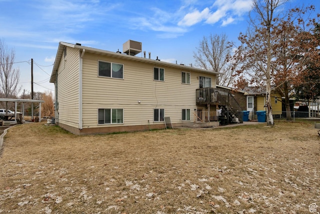 4443 S 1025 W, Riverdale, UT 84405 - rear view of property with stairs and fence