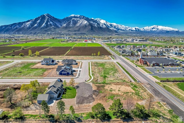 drone / aerial view with a mountain view