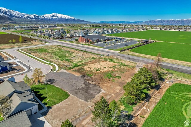 aerial view with a residential view and a mountain view