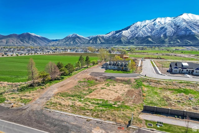 view of mountain feature with a rural view