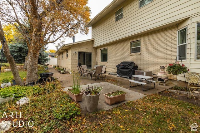 view of patio / terrace featuring a grill