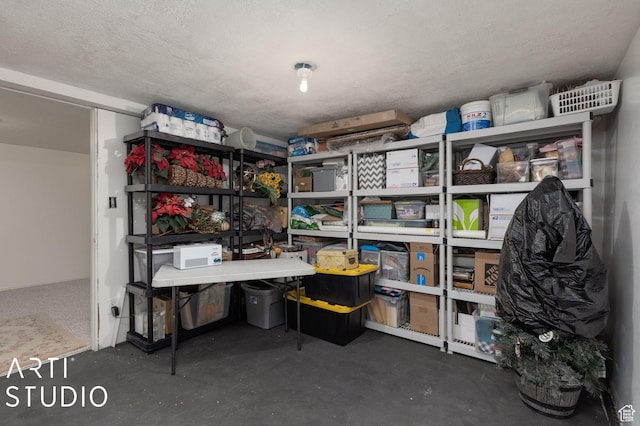 view of storage area