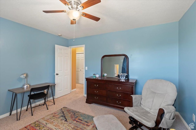 1322 E 6175 S, South Ogden, UT 84405 - living area with ceiling fan, carpet flooring, baseboards, and a textured ceiling