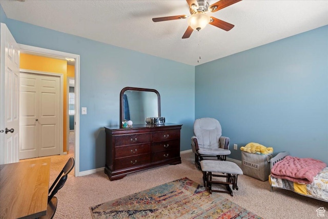 1322 E 6175 S, South Ogden, UT 84405 - carpeted bedroom featuring baseboards and ceiling fan
