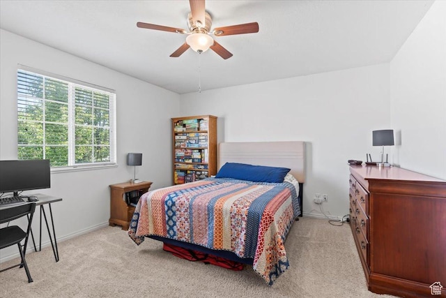 1322 E 6175 S, South Ogden, UT 84405 - bedroom with light carpet and a ceiling fan