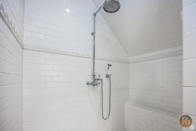 197 N 200 W, Kanab, UT 84741 - full bathroom featuring vaulted ceiling and a tile shower