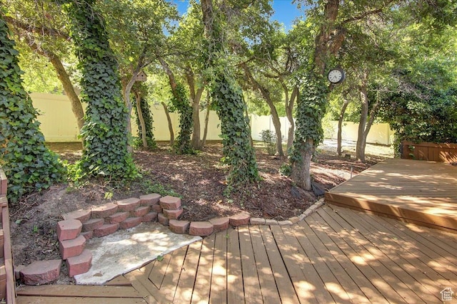 5772 Oakwood Dr, South Ogden, UT 84405 - wooden terrace with a fenced backyard