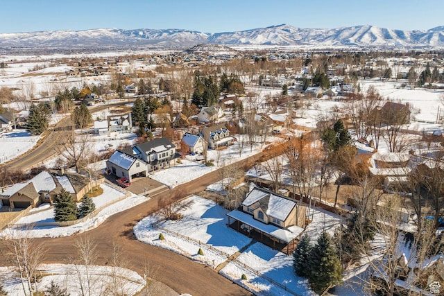 161 W Swiss Farm Way Unit 9, Midway, UT 84049 - snowy aerial view with a mountain view and a residential view