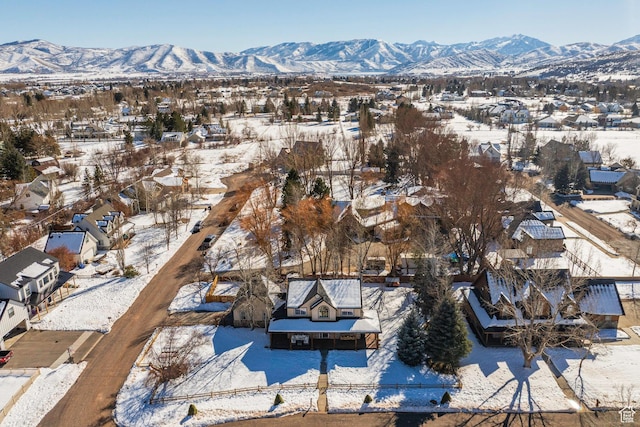 161 W Swiss Farm Way Unit 9, Midway, UT 84049 - snowy aerial view featuring a mountain view and a residential view