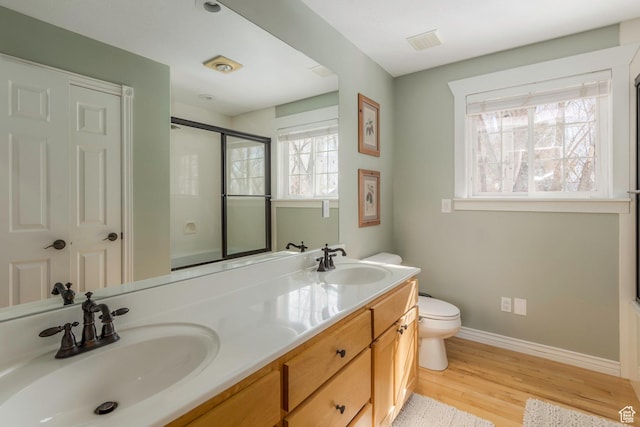 161 W Swiss Farm Way Unit 9, Midway, UT 84049 - full bath with an enclosed shower, toilet, visible vents, and a sink