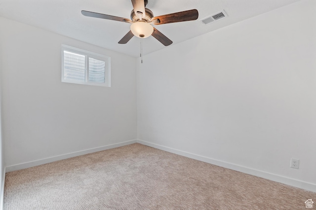 4375 S 2700 E, Holladay, UT 84124 - spare room featuring visible vents, baseboards, carpet, and a ceiling fan