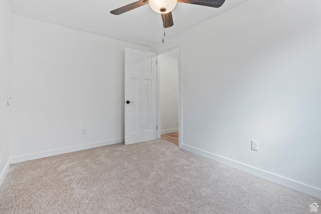 4375 S 2700 E, Holladay, UT 84124 - spare room with ceiling fan, baseboards, and light carpet