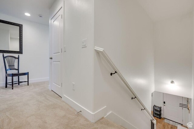 498 W 1225 N Unit 28, Cedar City, UT 84721 - stairs with recessed lighting, baseboards, and carpet floors