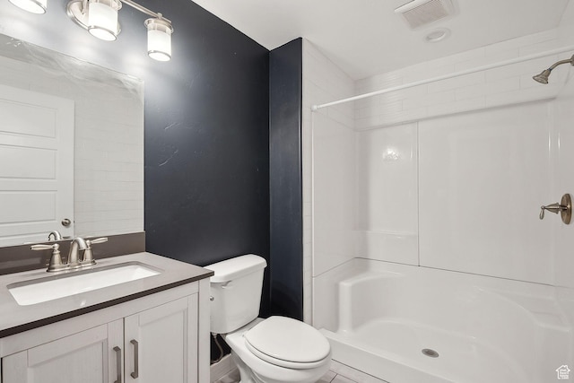 1722 W Shade Ln, Riverton, UT 84065 - full bath with vanity, toilet, visible vents, and walk in shower