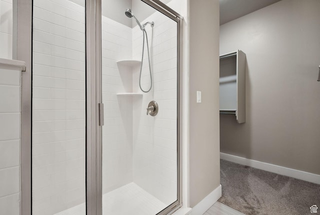 1722 W Shade Ln, Riverton, UT 84065 - bathroom with baseboards and a stall shower