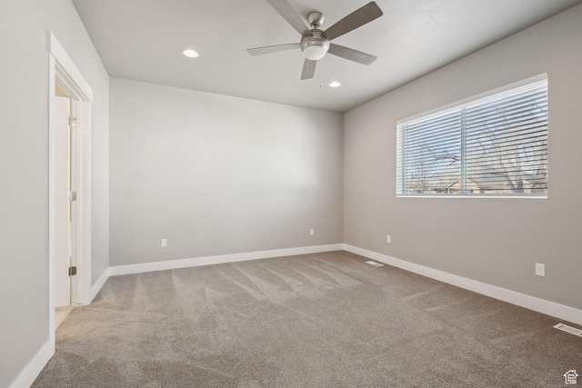 1722 W Shade Ln, Riverton, UT 84065 - carpeted empty room with recessed lighting, baseboards, and visible vents