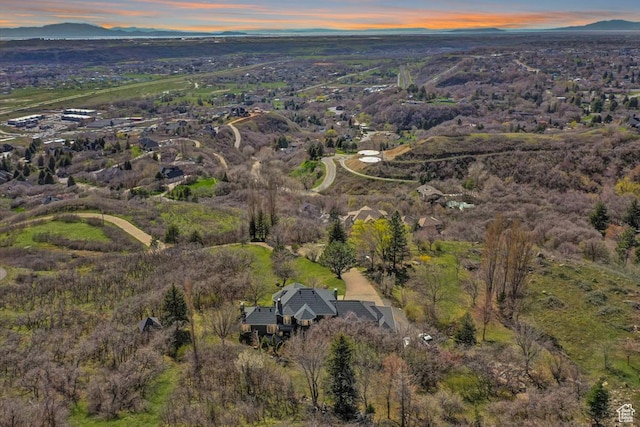 6464 Bybee Dr, Ogden, UT 84403 - aerial view at dusk featuring a mountain view
