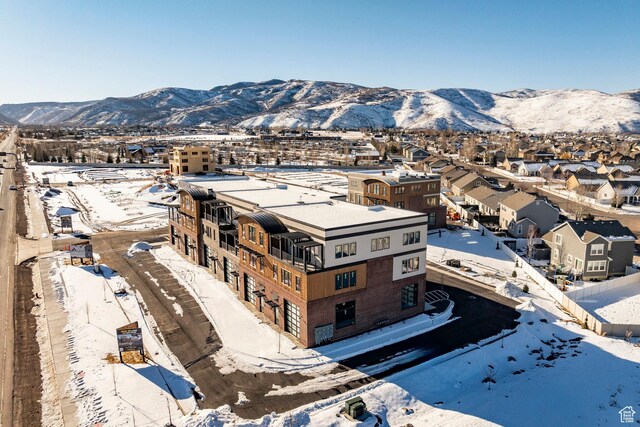 1922 S Hwy 40 Unit 3, Heber City, UT 84032 - snowy aerial view featuring a residential view and a mountain view