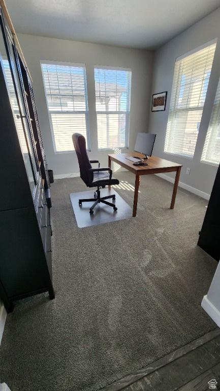 1395 E Kelsey Dr, Eagle Mountain, UT 84005 - office area with baseboards and carpet floors