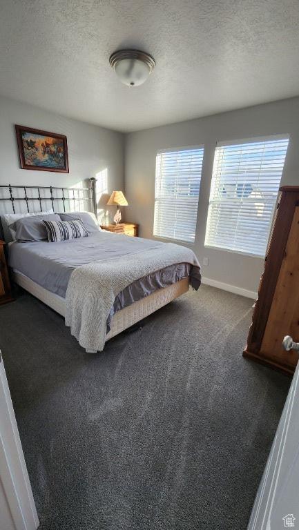 1395 E Kelsey Dr, Eagle Mountain, UT 84005 - bedroom featuring multiple windows, carpet floors, and a textured ceiling