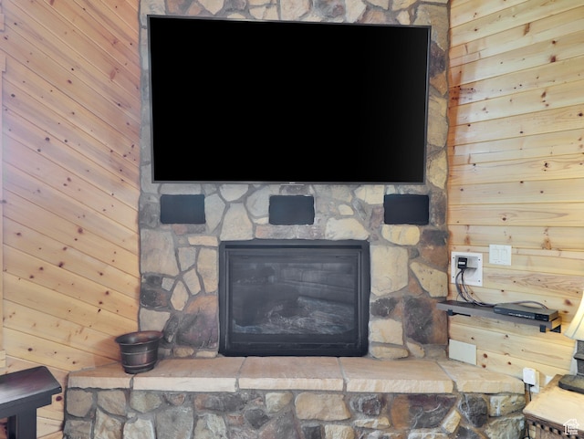 161 N Irish Trl, Brian Head, UT 84719 - room details featuring a stone fireplace and wood walls