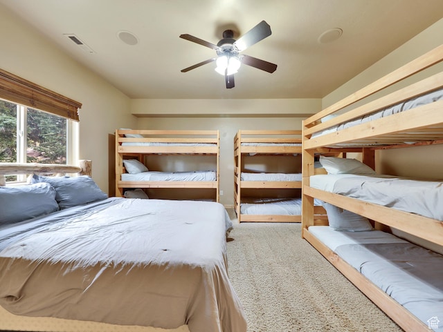 161 N Irish Trl, Brian Head, UT 84719 - unfurnished bedroom featuring carpet flooring, visible vents, and ceiling fan