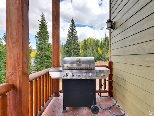 161 N Irish Trl, Brian Head, UT 84719 - wooden deck with grilling area