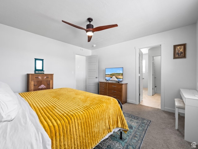 6119 N White Rock Rd, Eagle Mountain, UT 84005 - bedroom featuring carpet flooring, ceiling fan, visible vents, and baseboards