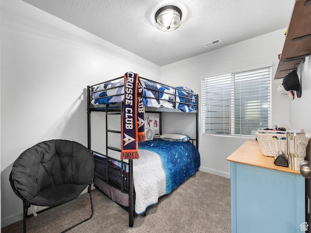 6119 N White Rock Rd, Eagle Mountain, UT 84005 - carpeted bedroom with baseboards, visible vents, and a textured ceiling
