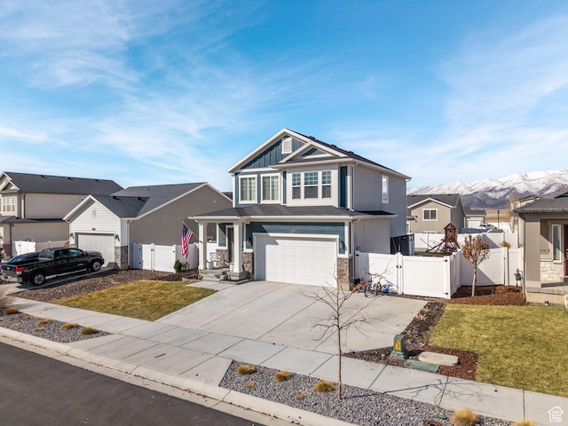 6119 N White Rock Rd, Eagle Mountain, UT 84005 - view of front of house featuring a gate, fence, a residential view, and driveway