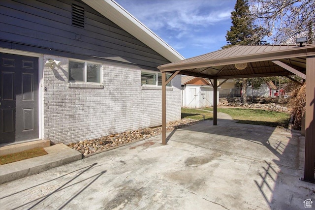 454 E 3100 N, North Ogden, UT 84414 - view of patio / terrace featuring an outbuilding, entry steps, fence, a gazebo, and a storage shed