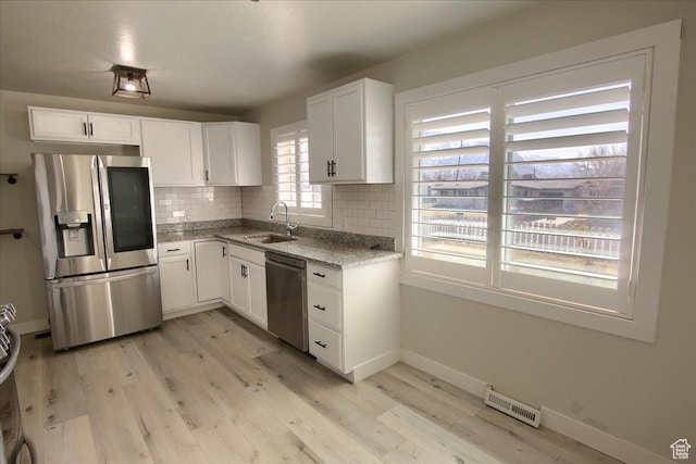 454 E 3100 N, North Ogden, UT 84414 - kitchen featuring tasteful backsplash, white cabinets, appliances with stainless steel finishes, and a sink