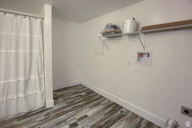 454 E 3100 N, North Ogden, UT 84414 - washroom with hookup for a washing machine, baseboards, dark wood-type flooring, and hookup for an electric dryer