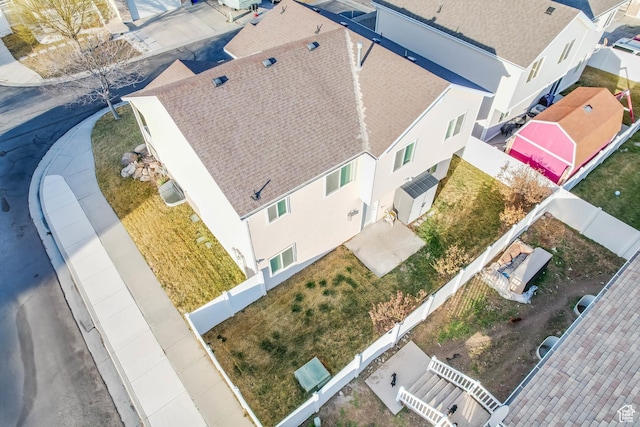 aerial view featuring a residential view