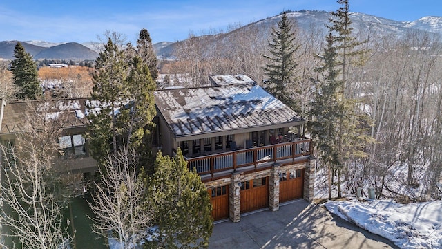 exterior space featuring a mountain view