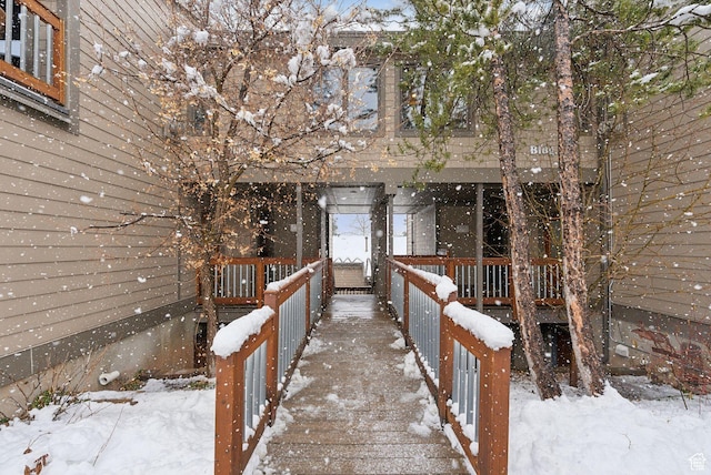 exterior space featuring covered porch