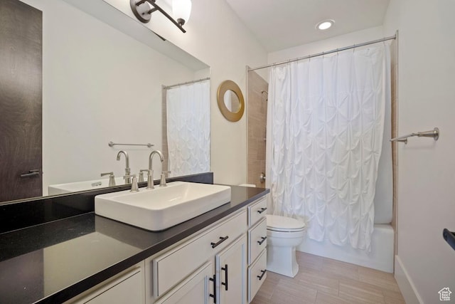 292 N Abajo Peak Way, Heber City, UT 84032 - full bath with shower / bath combo with shower curtain, vanity, toilet, and recessed lighting