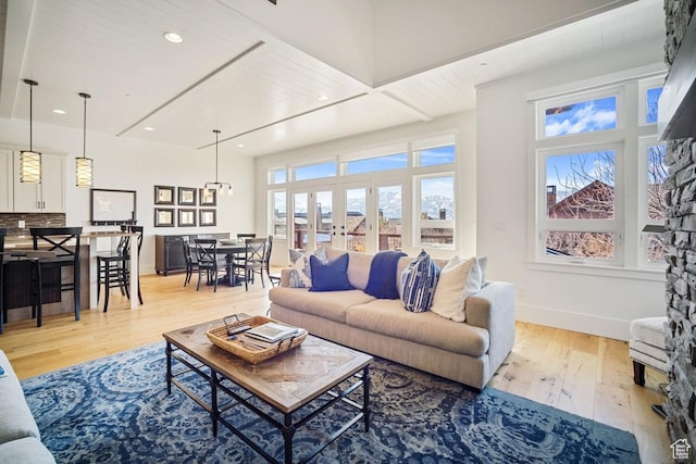 292 N Abajo Peak Way, Heber City, UT 84032 - living room featuring light wood-style flooring, recessed lighting, and baseboards