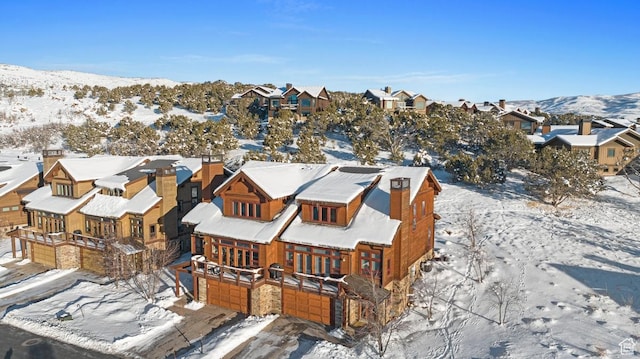 292 N Abajo Peak Way, Heber City, UT 84032 - snowy aerial view with a residential view and a mountain view
