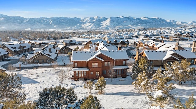 292 N Abajo Peak Way, Heber City, UT 84032 - snowy aerial view featuring a residential view and a mountain view