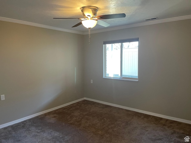 225 W Lyman Ln, Bountiful, UT 84010 - empty room featuring baseboards, dark carpet, and ornamental molding