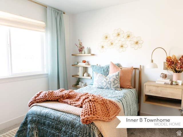 bedroom featuring carpet