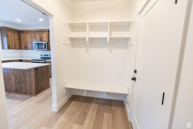 1183 S 1335 E Unit 76, Garland, UT 84312 - mudroom featuring recessed lighting, light wood-style flooring, and baseboards