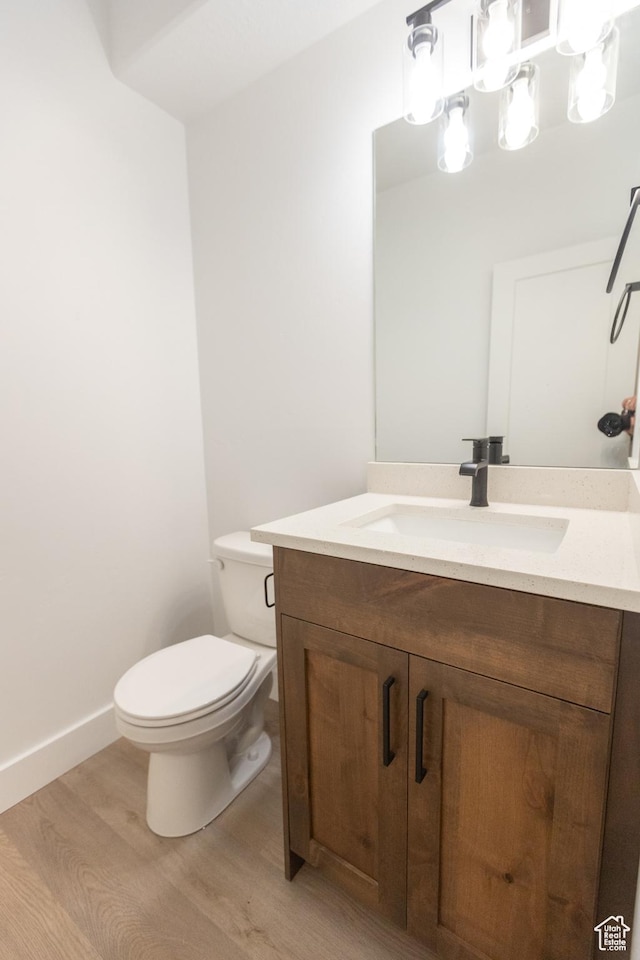 1183 S 1335 E Unit 76, Garland, UT 84312 - half bath with vanity, toilet, wood finished floors, and baseboards
