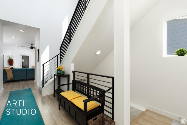 4672 W Tulip N, Cedar Hills, UT 84062 - stairs featuring recessed lighting, baseboards, and wood finished floors